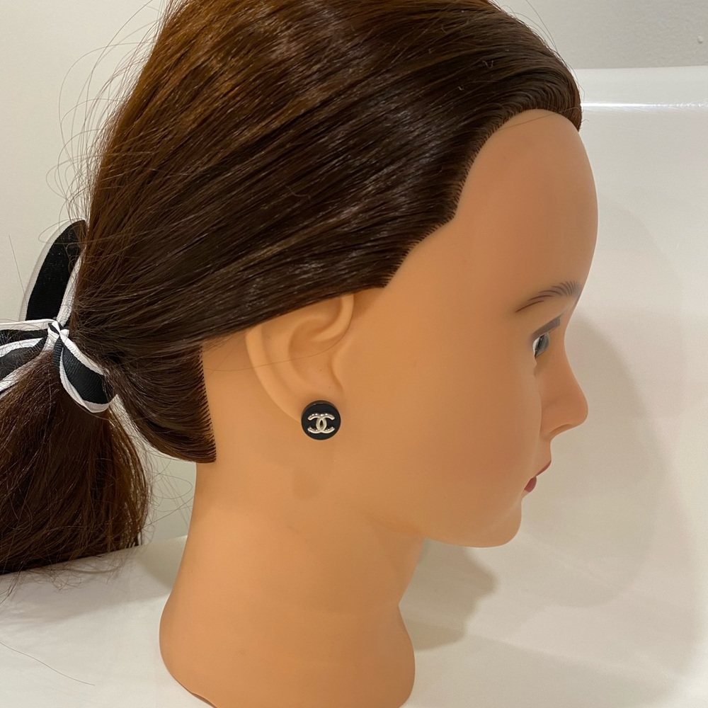 Chanel button earrings